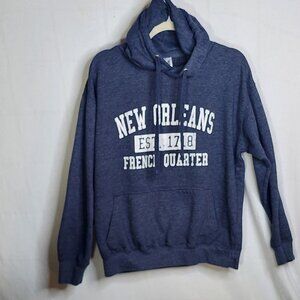 Esy Surf Co. Heather Midnight Blue New Orleans French Quarter Pullon Hoodie Sz M